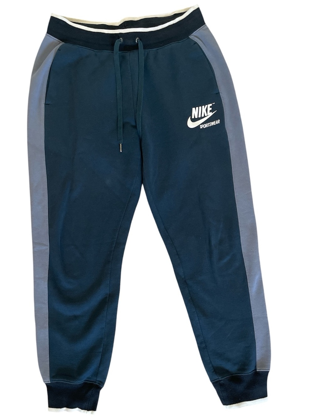 Nike Pants Womens Large Blue Sportswear Fleece Joggers Colorblock AJ7401-454